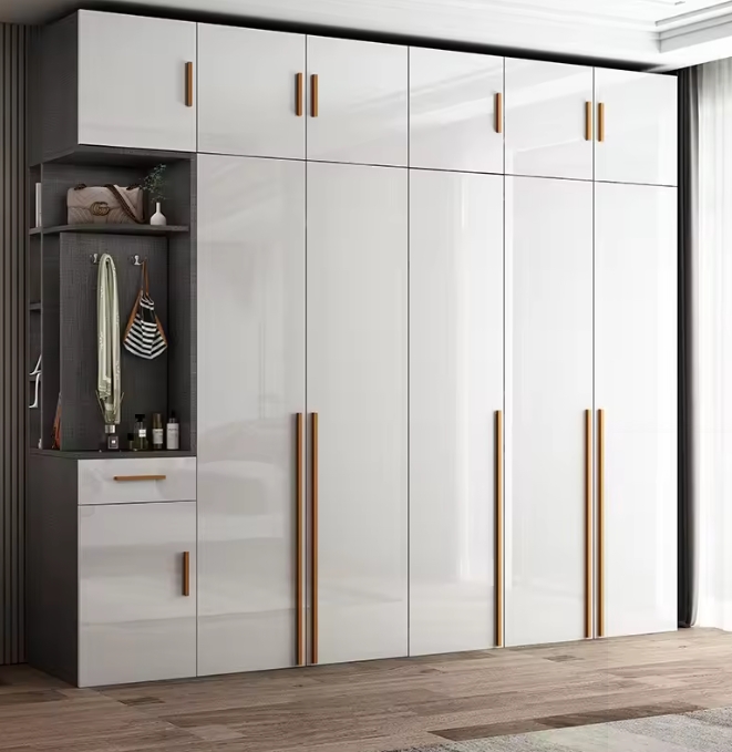Customized Modern 2 Door MDF Wooden Clothes Wardrobe For Bedroom Extendable Functional 3