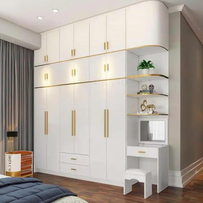 Sliding Door Mirror Storage Wardrobe For Modern MDF Wood Bedroom Furniture In Hotel Accommodation 6