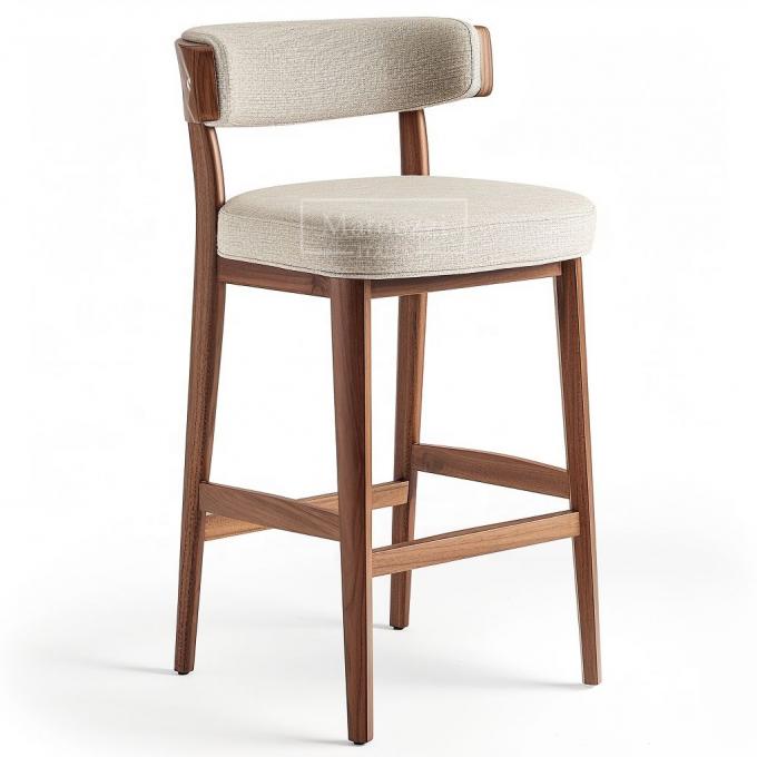 Modern Design Style High Chair Bar Furniture Sets For Kitchen Nordic Fabric Wood Bar Stool Chair 6