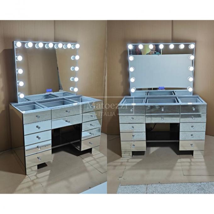 Wooden Makeup Vanity Dressing Table Set With Drawer And Mirror In Customized Color Wood 5