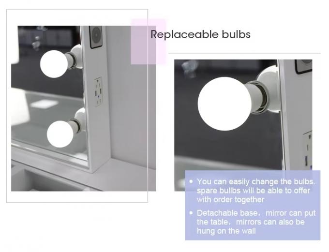 Bedroom Makeup Sets LED Lighted Mirror Vanity Table With Drawers And Storage Shelves Adjustable In Pink 3