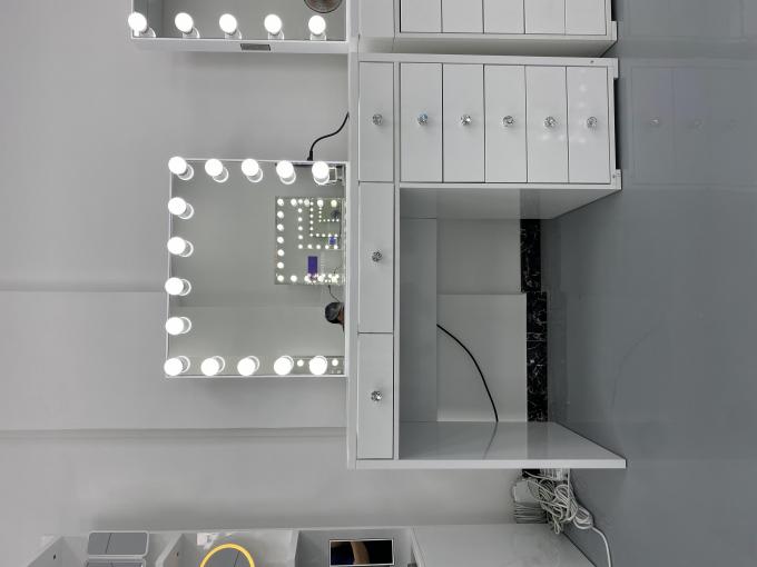 Y Packing Modern Dressing Table With Light Mirror Bedroom Vanity Dresser Makeup Desktop Led Mirrors Set Drawers Dressers 4
