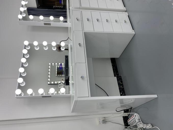 Y Packing Modern Dressing Table With Light Mirror Bedroom Vanity Dresser Makeup Desktop Led Mirrors Set Drawers Dressers 5