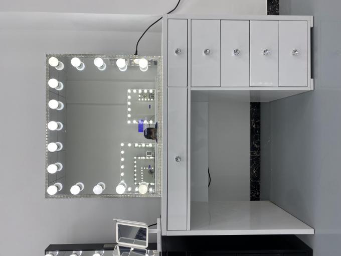 Y Packing Modern Dressing Table With Light Mirror Bedroom Vanity Dresser Makeup Desktop Led Mirrors Set Drawers Dressers 7