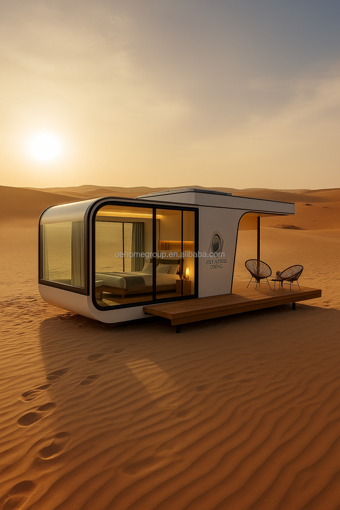 Durable Using Various Prefab Container House Tiny Portable Home Tiny Modular House Camping Hotel Space Capsule 4