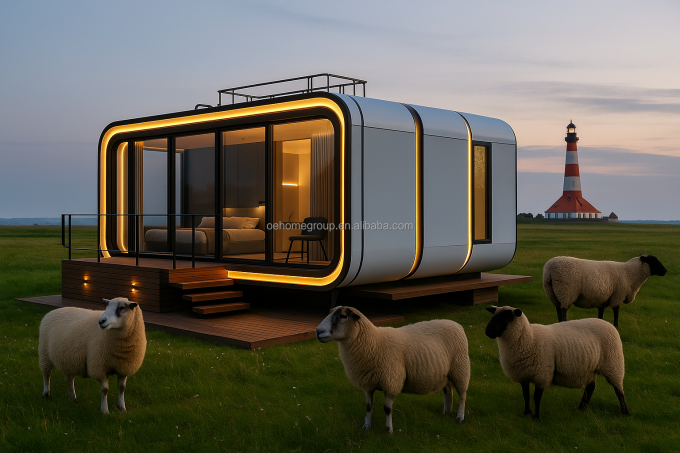 Luxury 20ft Modern Shipping Container House Small Residential Prefab Steel Structure For Hotels Villas Apartment Space 6