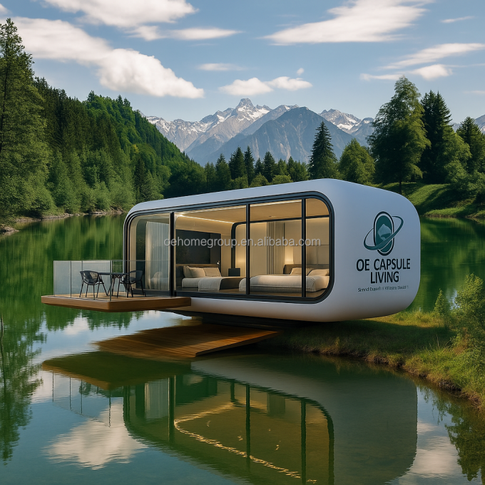 Prefabricated 40 Fthotel Modular Steel Space Capsule House Mobile Container Houses With Toilet For 5 Persons Bedroom 5