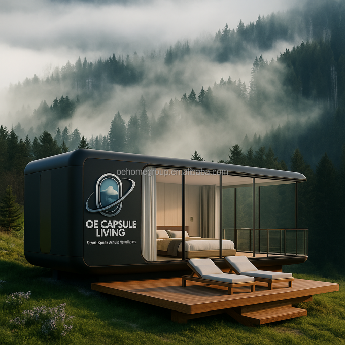 Luxury Prefabricated Modular Houses Holiday Resort Hotel Windproof Apple Cabin Capsule House 4