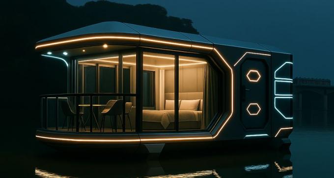 Luxury Bedroom Living Room Modern Prefab Smart Tiny Space Capsule Mobile Modular Container Capsule House Hotel 9