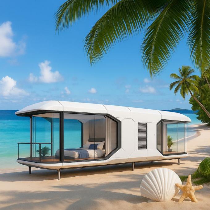 Luxury Bedroom Living Room Modern Prefab Smart Tiny Space Capsule Mobile Modular Container Capsule House Hotel 14