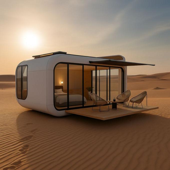 Luxury Bedroom Living Room Modern Prefab Smart Tiny Space Capsule Mobile Modular Container Capsule House Hotel 16