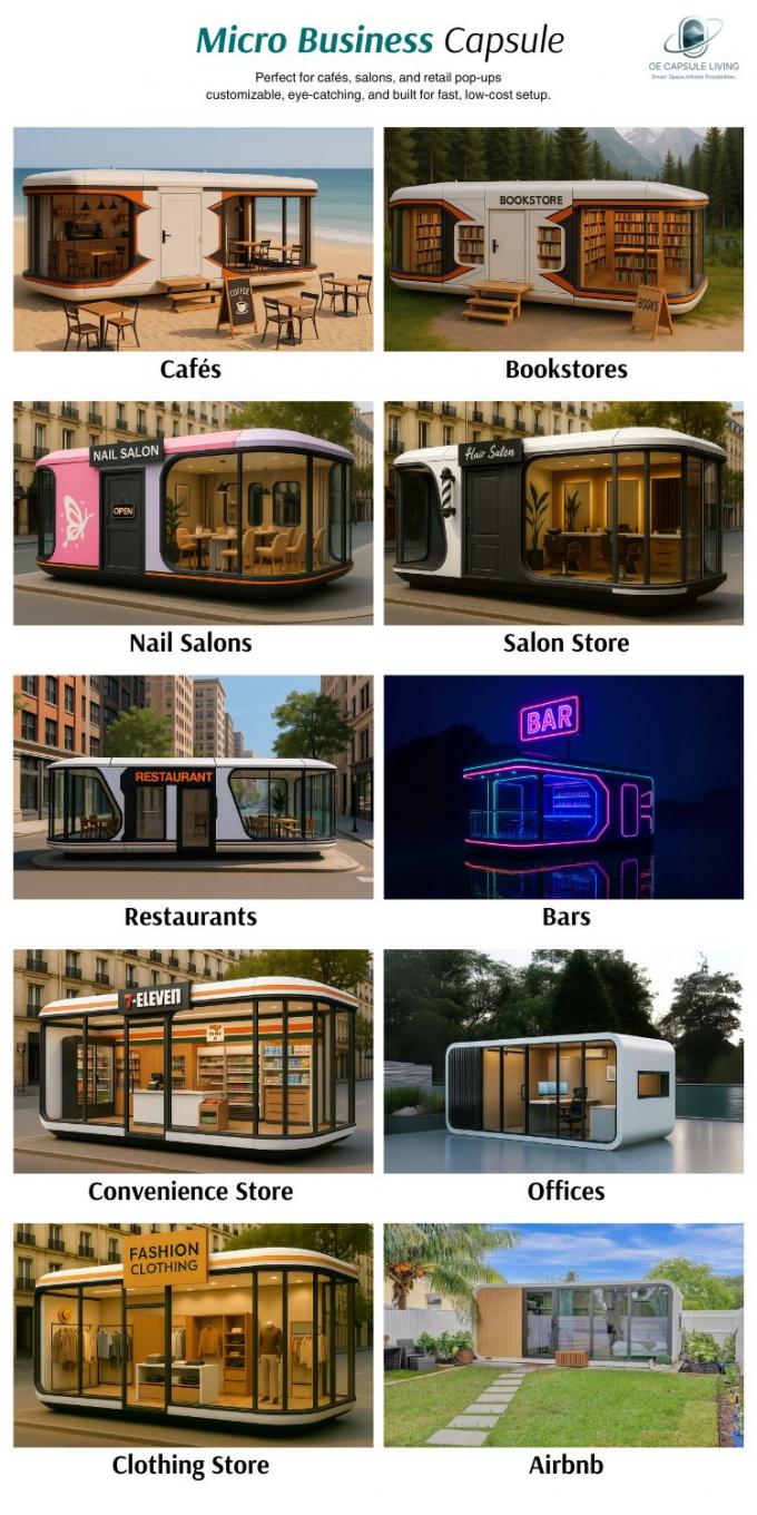 Luxury Bedroom Living Room Modern Prefab Smart Tiny Space Capsule Mobile Modular Container Capsule House Hotel 23