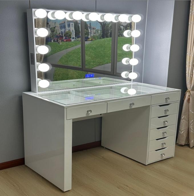 Stock In US Bedroom Dressers Makeup Table Dressing Desk With  Mirror Girl Cosmetic Vanity 8