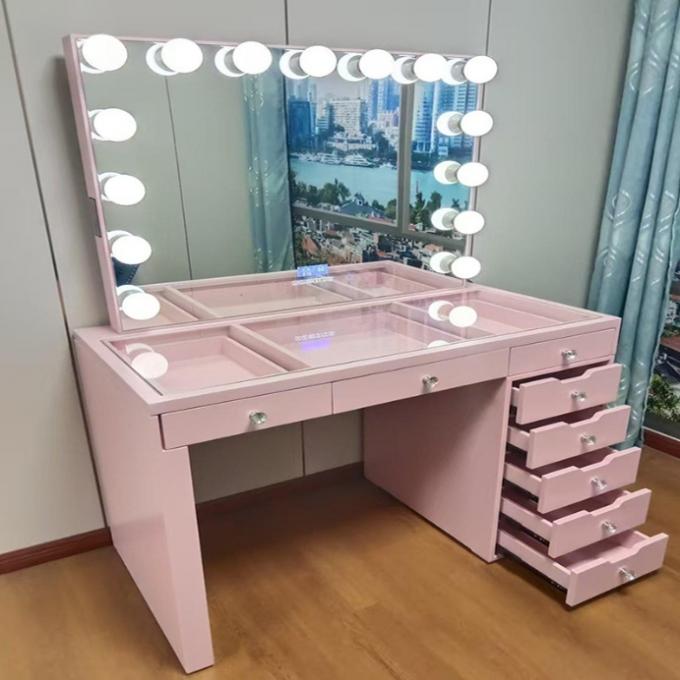 Stock In US Bedroom Dressers Makeup Table Dressing Desk With  Mirror Girl Cosmetic Vanity 12