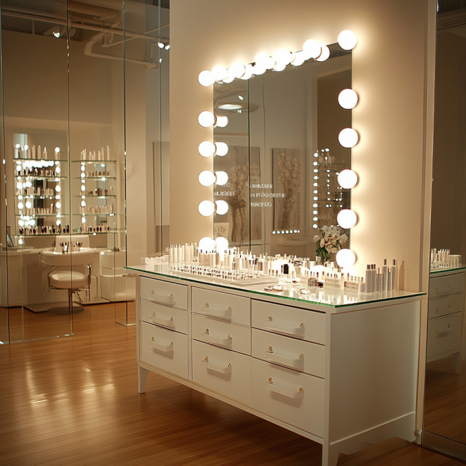 Vanity Makeup Mirror With Lights Cosmetic Mirror With 15 Dimmable LED Bulbs 14