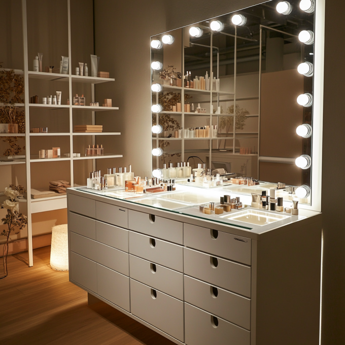 Vanity Makeup Mirror With Lights Cosmetic Mirror With 15 Dimmable LED Bulbs 16