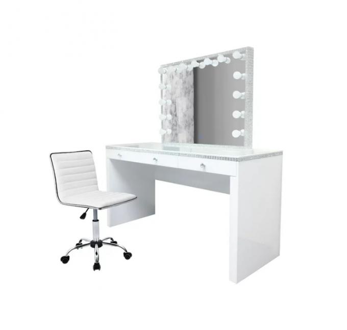Dressing Table Mirror Makeup Artist Table Modern Bedroom Storage Makeup Vanity Table 16