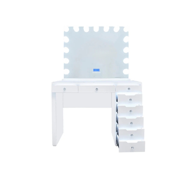 Dressing Table Mirror Makeup Artist Table Modern Bedroom Storage Makeup Vanity Table 24