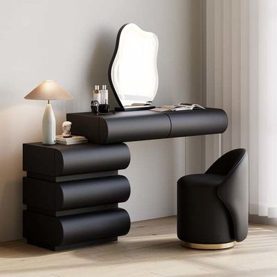 Wooden Floating Vanity Makeup Table Dresser With Led Mirror Bedroom