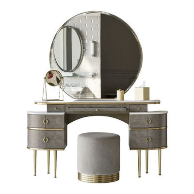 MDF Lighted Corner Vanity Set Standing Dressing Table