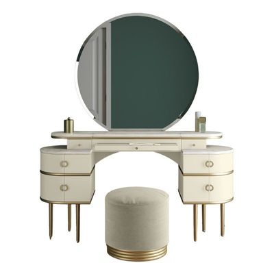Mirrored Makeup Vanity Desk Dressing Table Chair Set ODM