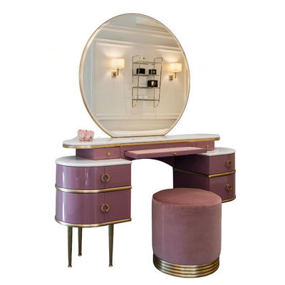 Bedroom Lights Small Vanity Desk Pink Table With Stool Plaid Design