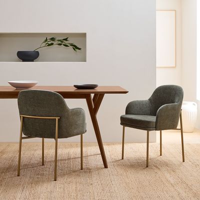 Stainless Steel Frame Boucle Dining Chairs Velvet Contemporary Dinette Sets