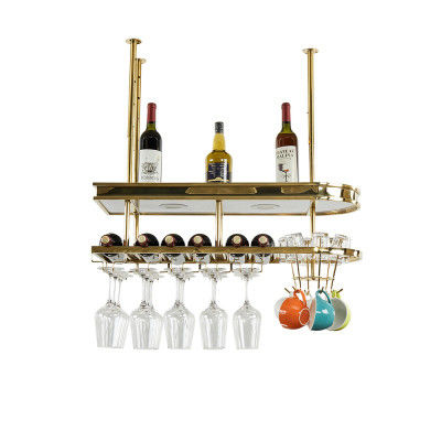 Acrylic Bar Gold Wine Holder Glasses Racks Storage Stainless Steel frame