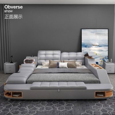 Leather Luxury Bedroom Sets Tufted Upholstered Bed Modern Design