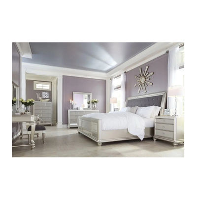 ODM Mirrored Bedroom Set King Full Size Platform Bed Home Furniture