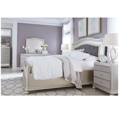 MDF Metal Platform Bed 5 Piece Bedroom Sets Queen King Size