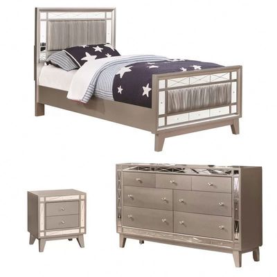 Custom Made upholstered Contemporary Bedroom Sets MDF Wood