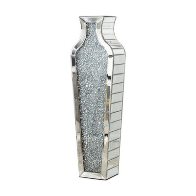 Home Decoration Mirrored Furniture Tall Floor Vase Clear Glass Crystal For Wedding