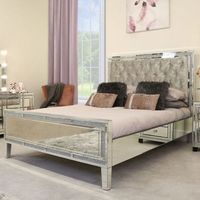 Panel Wood MDF Mirrored Glass Bedroom Furniture Sets