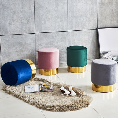 Velvet Seat Metal Counter Bar Stools Chair for Coffee Shop and Living Room Function