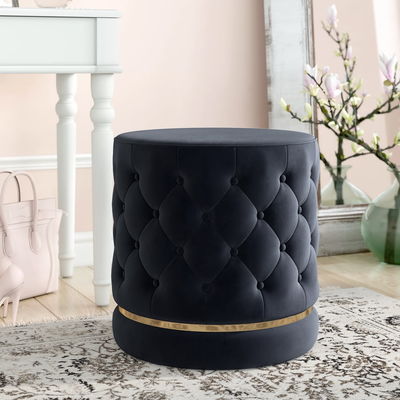 Plastic Wooden Round Ottoman Stool Seat Chair Pouf