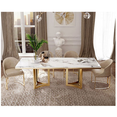 2020 Hot Seller Marble Inlay Dining Table with Customized Design and Solid Pattern