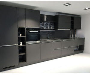 Modular High Gloss Kitchen Cabinets Acrylic Finish Assembled
