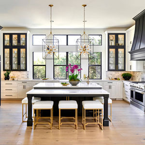 ISO9001 Modern Wood Prefab Kitchen Cabinets Solution Assembled