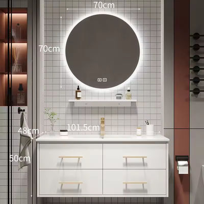 LED Mirrored Bathroom Cabinets Toilet Vanity Cupboard Restroom Sink