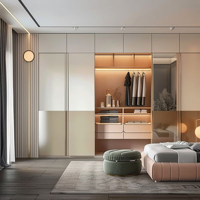 Customized Color Modern Clothes Wardrobe Solid Wood Build Incloset for Home Economical Furniture
