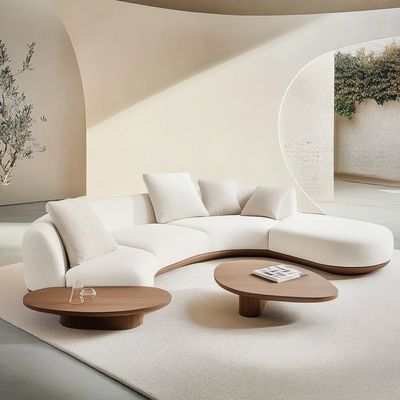 2 Reclining Walnut Color Sofa In Japanese Wabi-sabi Style For Modern Living Room Design And Home Furniture Set