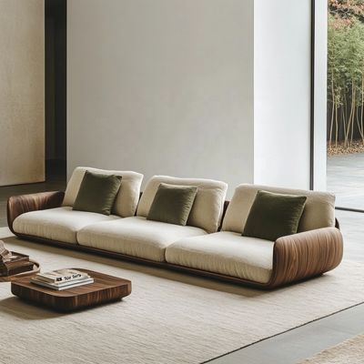 2-Seater Couch Set Modern Design Wood Legs Fabric Luxury Accent Living Room Furniture Sponge Filling Dining Reasonable