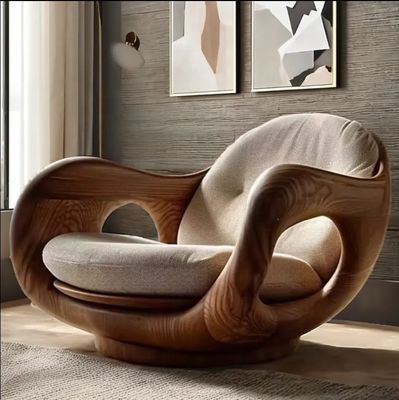 Hotel Reclining Type 1 Italian-Style Solid Wood Single Sofa Chair Creative Convertible First Class Cabin Log Design