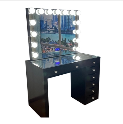 Stock In US Bedroom Dressers Makeup Table Dressing Desk With  Mirror Girl Cosmetic Vanity