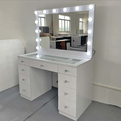 Touch Screen Metal Frame 14 Bulbs Make Up Makeup Mirror With Lights  Led Vanity Mirror
