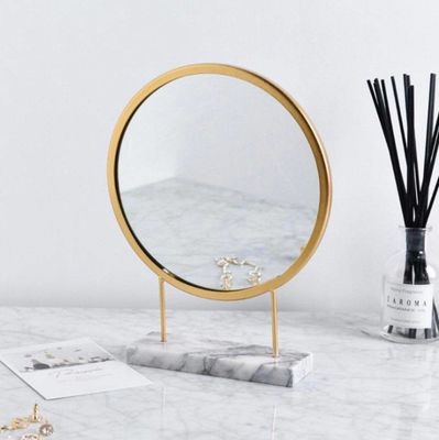 Round Pocket Magnifying Makeup Mirror For Vanity Table Custom