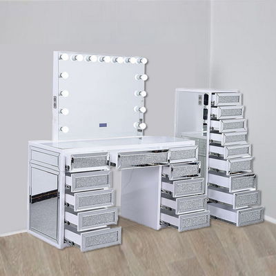 Led Mirrored Makeup Vanity Hollywood Dressing Table OEM