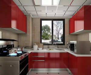 ODM L Shaped Kitchen Cabinets Ready Made Cupboards