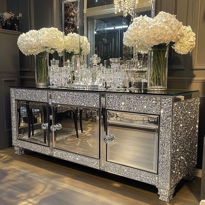 Custom TV Stand Set Latest Design Mirrored TV Console Stand For Modern Luxury Home Decor And Living Room Wooden TV Stands